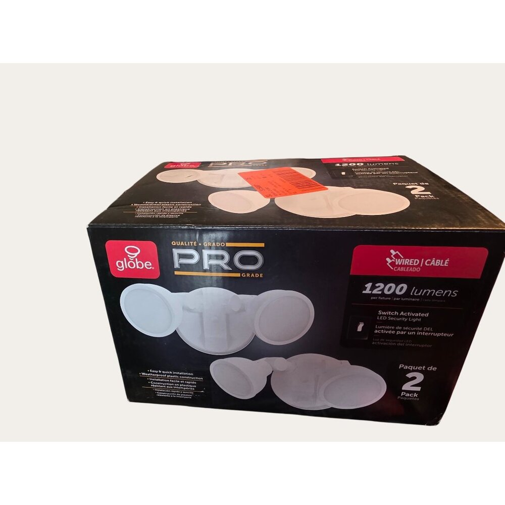 Globe Pro Grade 2-Pack Switch-Activated 1200-Lumen LED Security Lights